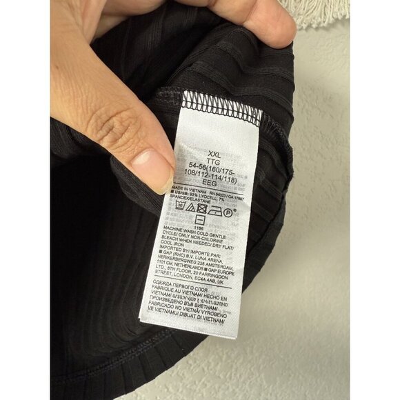 Banana Republic Chantel Off Shoulder Black Ribbed Knit Crop Top Basics NWT XXL - Picture 7 of 7